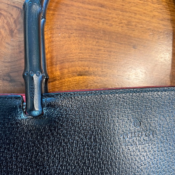 Pre-Loved Gucci Bamboo Handle Leather Tote — Black, Like New - Picture 5 of 5